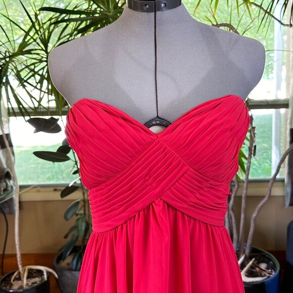 Mori Lee by Madeline Garner Red Bridesmaids Dress 10 Wedding Gown Formal Morilee - Picture 4 of 8